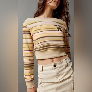 BDG Jeans Striped Cropped multicolored Sweatshirt